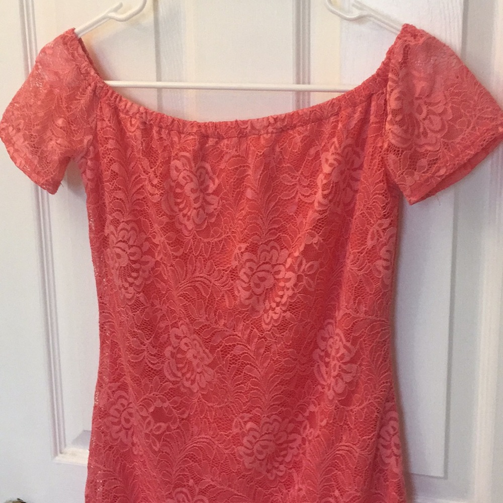 Pink lace dress
